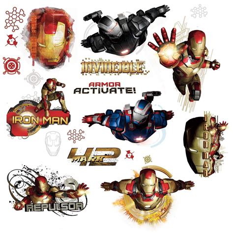 Rmk2191scs Iron Man 3 Edgy Peel And Stick Wall Decals Comes With 21