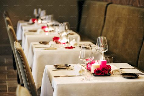 Table Settings In Restaurant Stock Photos Motion Array