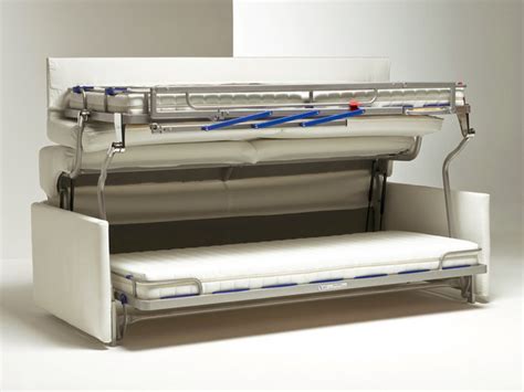 Letto a castello con letti sfalsati, cassettiera e spondina ribaltabile. BE Due - Milano - Smart living