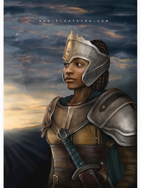 Female African American Warrior In Armor Original Art Digital Design T Idea For My Mom