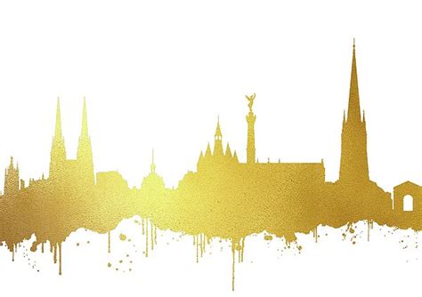 Bordeaux Skyline Gold By Erzebet S Gold Digital Art Digital Artwork