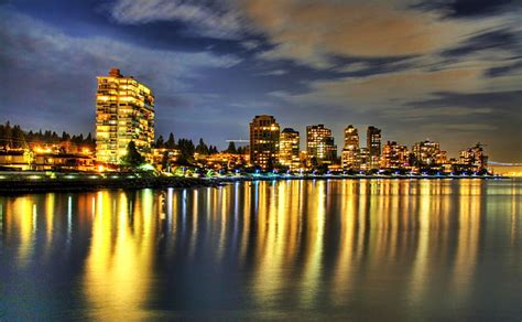 West Vancouver Canada City Skyline Canada British Columbia Lights