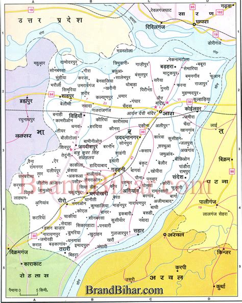 Bhojpurr Map Of Bhojpur Bihar Bhojpur District Map