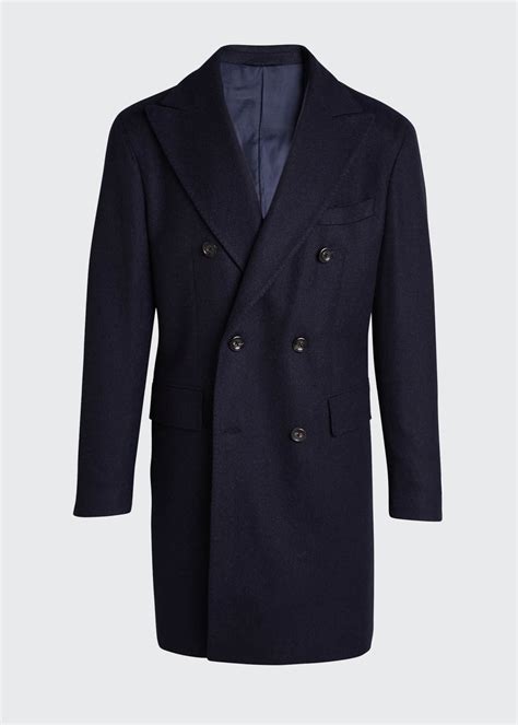 Neiman Marcus Mens Cashmere Double Breasted Topcoat Bergdorf Goodman