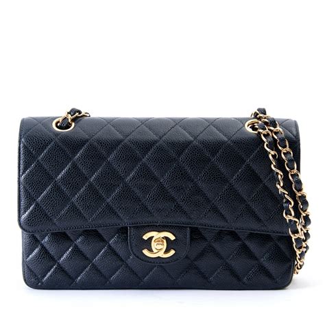 Chanel Timeless Classic 25 Black Caviar Handbags Leather Black Ref