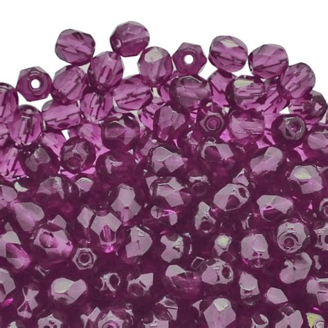 4mm Czech Faceted Round Glass Bead Dark Tanzanite 50pk Beads And Beading Supplies From The