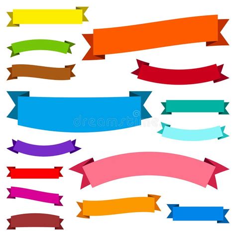 Colorful Banner Ribbon Collection Stock Vector Illustration Of Paper