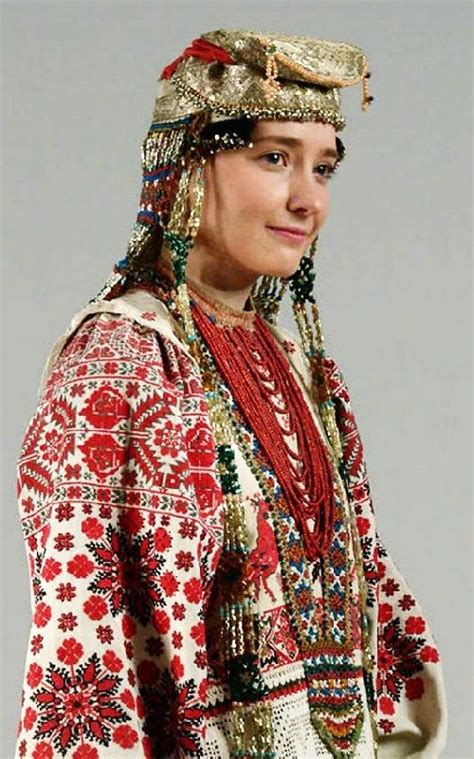 Festive Attire Of A Russian Peasant Woman From The Village Of