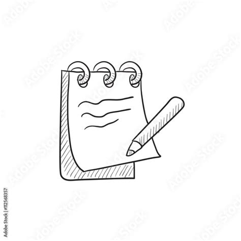 Notepad With Pencil Sketch Icon Stock Vector Adobe Stock