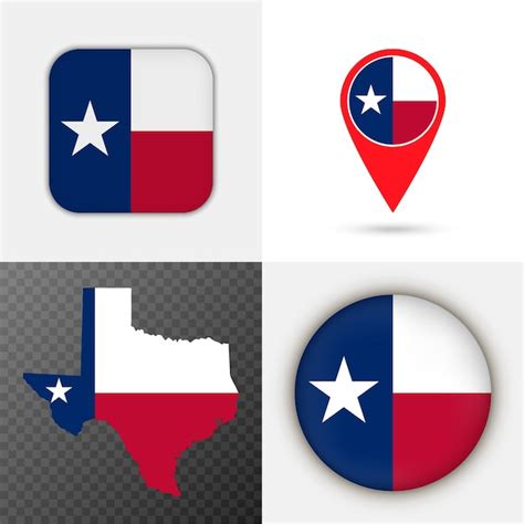 Premium Vector Set Of Texas State Flag Vector Illustration