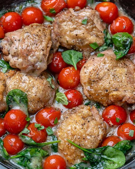 Encasing a chicken breast in nuts is a great idea, but these recipes. Tuscan Chicken with Cherry Tomatoes & Spinach (Dairy free ...