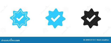 Verification Icon Checkmark Profile Verified Symbol Set Tick Sign