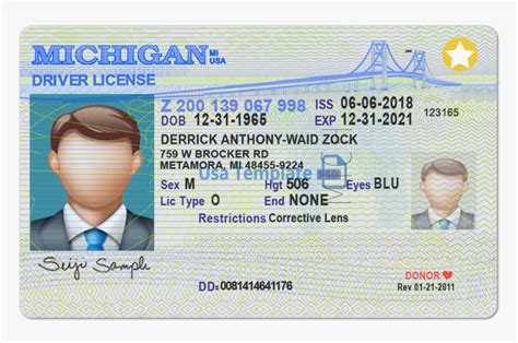 Michigan Driver License Template Michigan Enhanced Drivers License