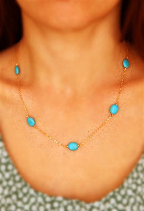 Items Similar To Turquoise Necklace Gold Necklace Chunky Turquoise