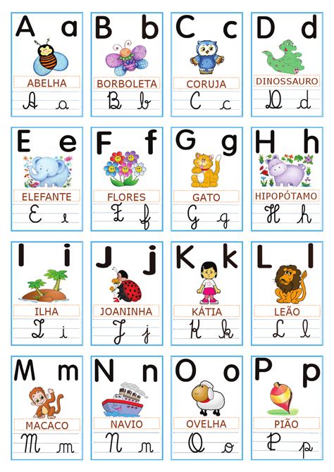 Alfabeto Completo Da Língua Portuguesa → Abecedário Para Imprimir 9ea