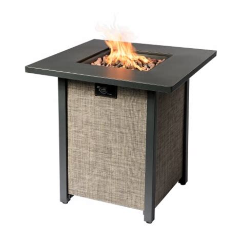 Peaktop Outdoor 28 Propane Gas Fire Pit With Tabletop And Woven
