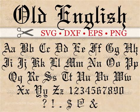 Old English Monogram Svg Font Gothic Letters Svg Dxf Eps