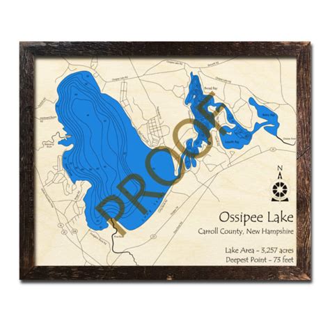 Lake Winnisquam Nh 3d Wood Topo Map