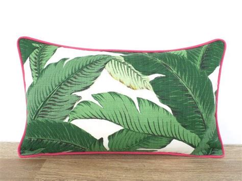 Tropical Lumbar Pillow Cover 20x12 Hollywood Regency Decor Etsy Palm Leaf Pillow Green