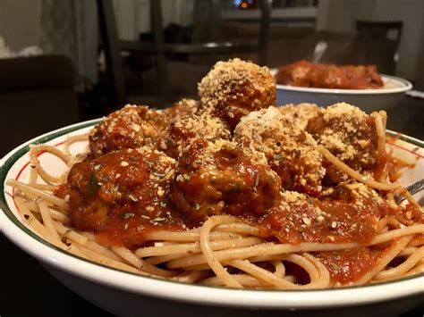 I adapted the following recipe slightly from. HOMEMADE Spaghetti and turkey meatballs. | Food network ...