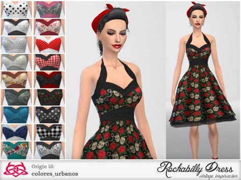 The Sims Resource Rockabilly Dress V2 By Colores Urbanos Sims 4