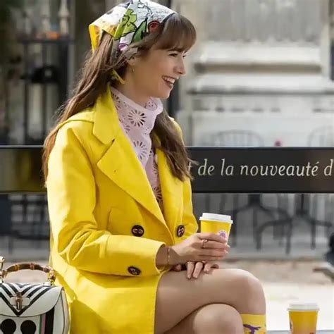 Emily In Paris S03 Emily Yellow Coat Jackets Mob