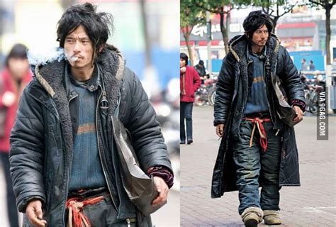 This Homeless Guy From China Looks Badass Funny Homeless Clothing