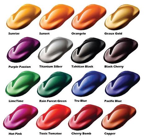 Paint Color Codes Car Paint Colors Paint Color Chart Car Colors