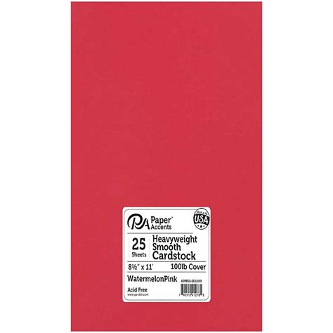 Heavyweight Smooth Cardstock 8 12 X 11 In 11103 Watermelon Pink