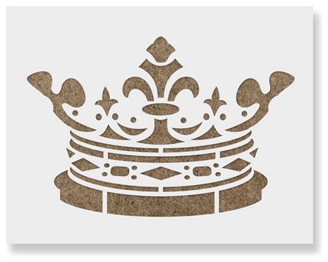 King Crown Stencil On Reusable Mylar Contemporary Wall Stencils