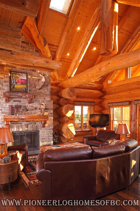 Log Cabin Style Living Room And Loft Designs Bc Canada Cabin Style