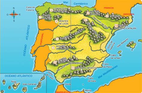 Mapa Relieve De Espana