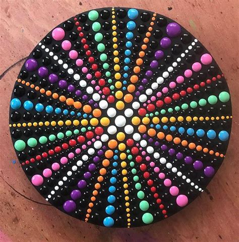 Dot Painting Designs Hand Painted Mandala On Canvas Meditation