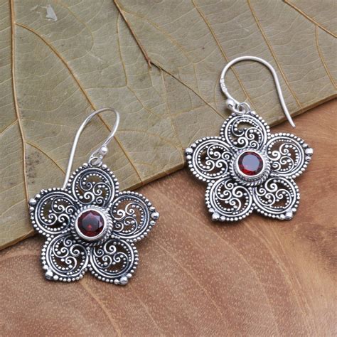 Eka Devi In Bali Creates Memorable Earrings Set With Januarys Birthstone The Sterling Silver