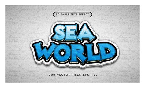 Premium Vector Sea World Editable Text Effect Premium Vectors