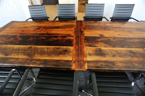 Reclaimed Wood Boardroom Table Splitdesigned For Complicated Access Blog