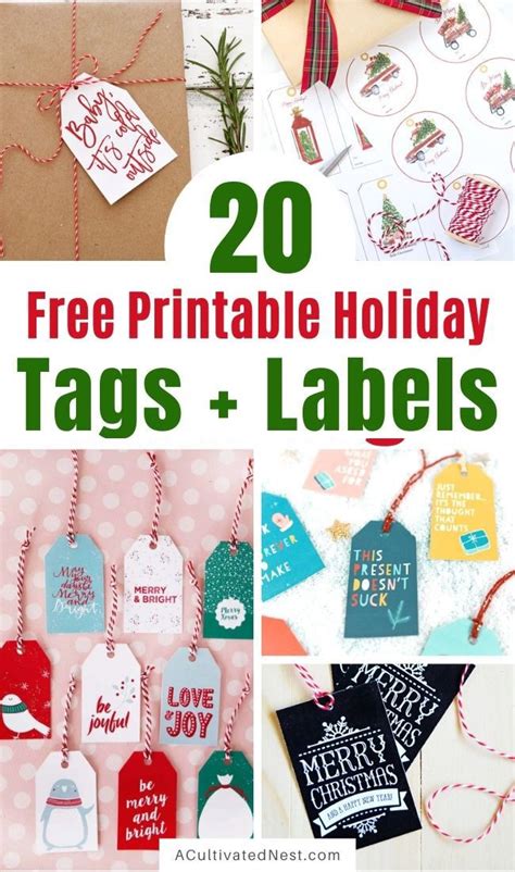 20 Free Printable Holiday Tags And Labels To Use With Your Christmas
