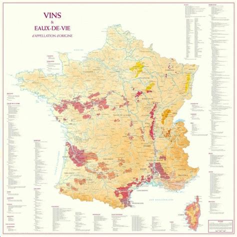 Wines And Spirits Of France Paper Wall Map