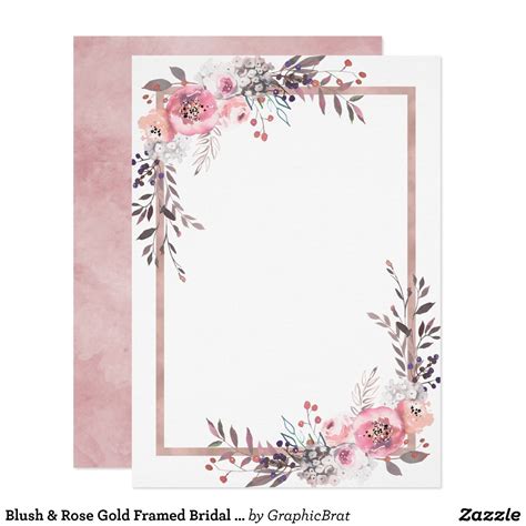 Create Your Own Invitation Wedding Invitation Background Rose Gold Frame
