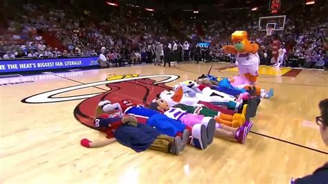 Burnie The Miami Heat Mascot Front Flip Youtube