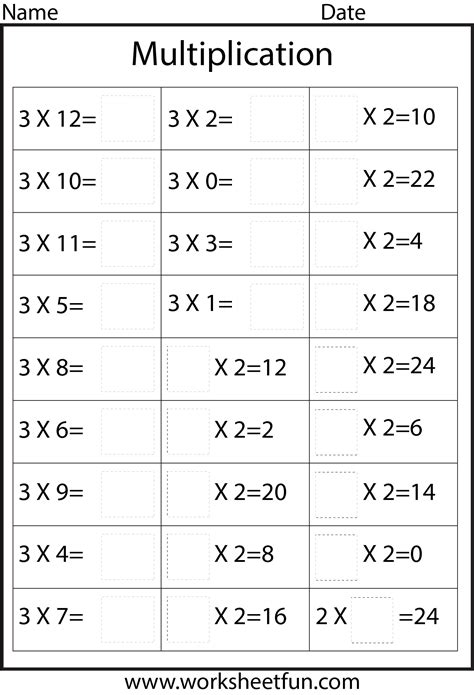 Multiplication Worksheets 3s Multiplication Worksheets