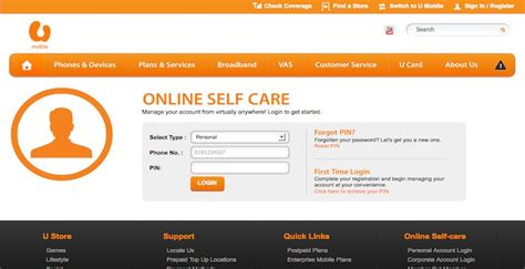 Ufone self care account is designed to let you manage all your ufone accounts and mobile connections with a single registered account. U Mobile Login | Mobile login, U mobile, Online self