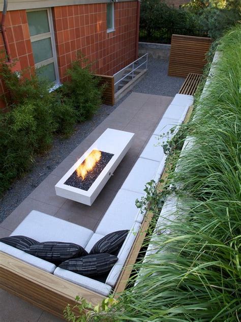 Custom Modern Rectangular Outdoor Patio Fire Pit Ideas Patio Design