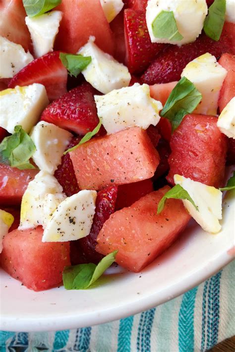 Watermelon Strawberry Caprese Salad Recipe Boy