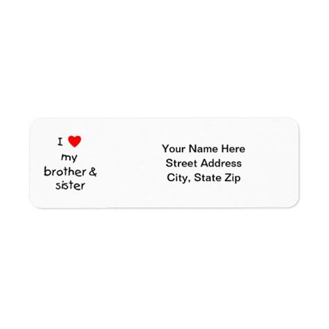 I Love My Brother And Sister Label Zazzle