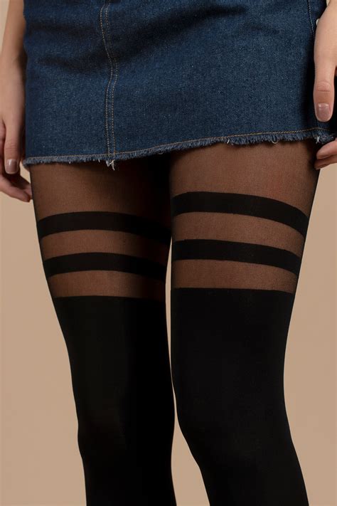 Sexy Black Legwear Black Legwear Striped Legwear Black Tights 2 Tobi Us