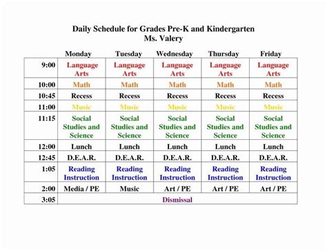 Daily Routine Schedule Template New Best 25 Kindergarten Daily