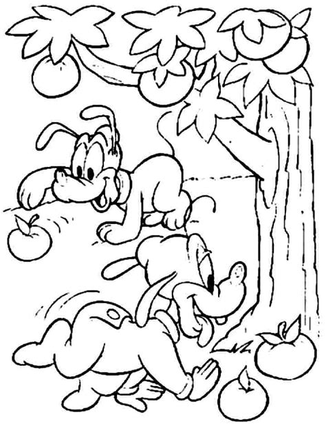 Cartoon Disney Pluto Coloring Sheets Printable Free For Girls And Boys
