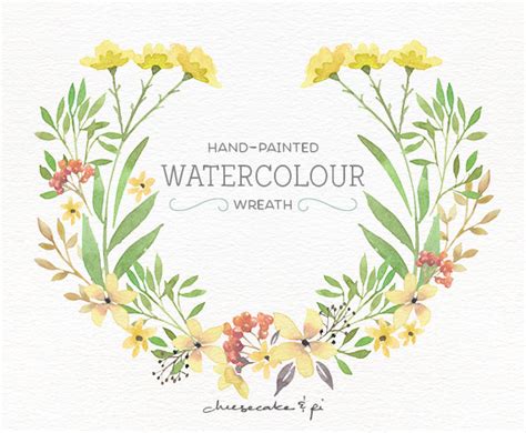 Watercolor Art Flower Wreath Clip Art Library
