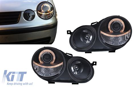 Angel Eyes Headlights Halo Rims Suitable For Vw Polo 9n 112001 04